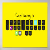 Captioning is het Poster Cool Steno-toetsenbord (Voorkant)