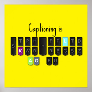 Captioning is het Poster Cool Steno-toetsenbord