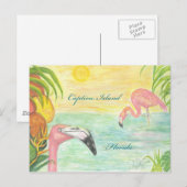 Captiva Island Flamingos Florida Art Briefkaart (Voorkant / Achterkant)