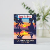 Captiva Island, Florida, Reizen Briefkaart, Save The Date (Staand voorkant)