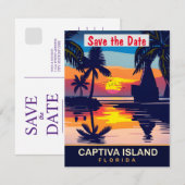 Captiva Island, Florida, Reizen Briefkaart, Save The Date (Voorkant / Achterkant)