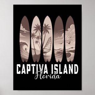 Captiva Island Florida Surfplank Mannen Vrouwen Su Poster