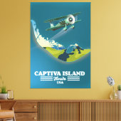 Captiva Island Florida USA kaart Canvas Afdruk (Insitu (Woonkamer))