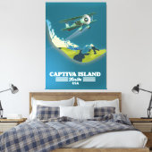 Captiva Island Florida USA kaart Canvas Afdruk (Insitu (Slaapkamer))