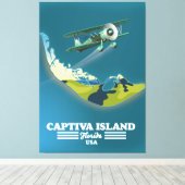 Captiva Island Florida USA kaart Canvas Afdruk (Insitu (Houten vloer))