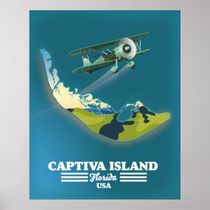 Captiva Island Florida USA kaart Poster