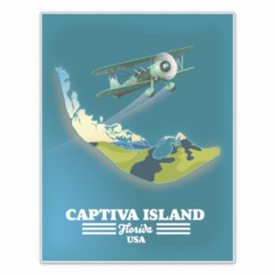 Captiva Island Florida USA kaart Sticker