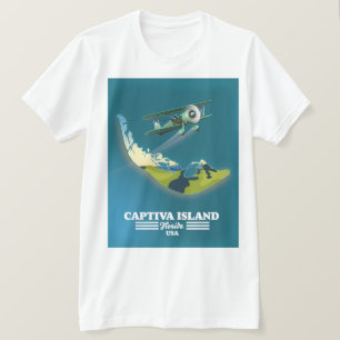 Captiva Island Florida USA kaart T-shirt