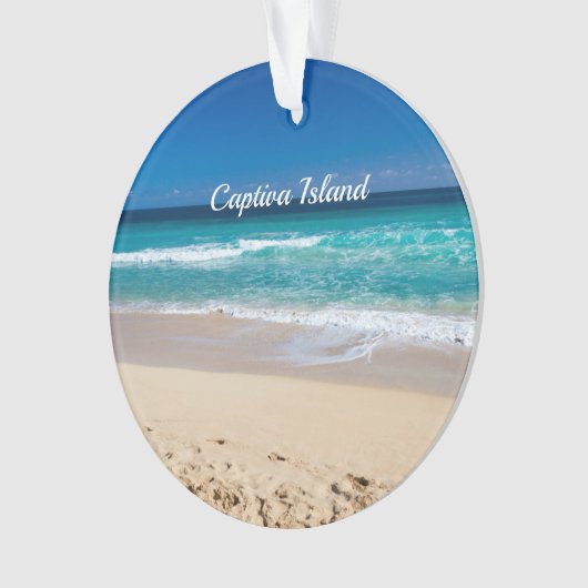 Captiva Island, Florida, zandstrand Ornament (voorkant)