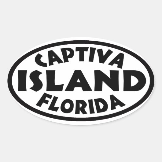 Captiva Island Florida zwart Ovale Sticker (Voorkant)