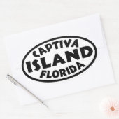 Captiva Island Florida zwart Ovale Sticker (Envelop)