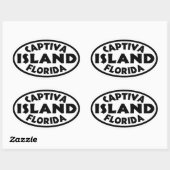 Captiva Island Florida zwart Ovale Sticker (Vel)