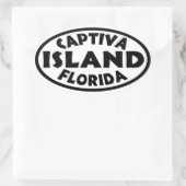 Captiva Island Florida zwart Ovale Sticker (Tas)