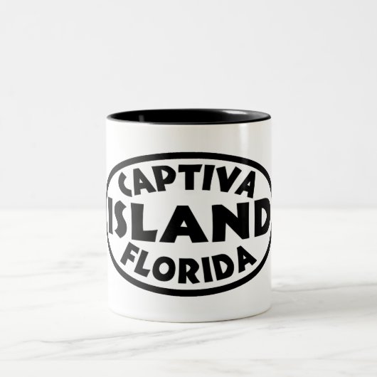 Captiva Island Florida zwart Tweekleurige Koffiemok (Center)