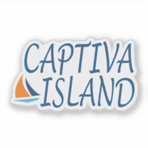 Captiva Island met zeilbootmotief Sticker