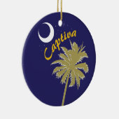 Captiva Island Night with palm tree Keramisch Ornament (Rechts)