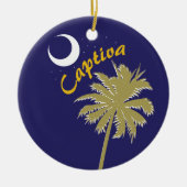 Captiva Island Night with palm tree Keramisch Ornament (Voorkant)