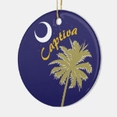 Captiva Island Night with palm tree Keramisch Ornament (Links)