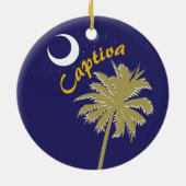 Captiva Island Night with palm tree Keramisch Ornament (Achterkant)