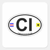 Captiva Island - Ovaal. Vierkante Sticker (Voorkant)