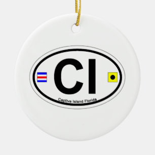Captiva Island - Oval. Keramisch Ornament