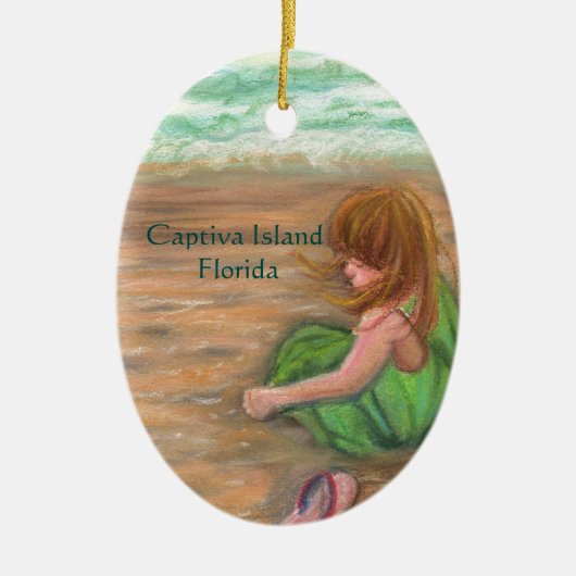 Captiva Island Princess Florida Art Keramisch Ornament (Voorkant)