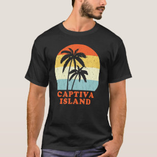 Captiva Island Vintage Palm Tree Sunset Va T-shirt