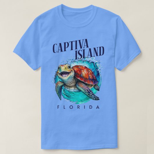 Captiva Island Waterverf Happy Zee Turtle T-shirt (Design voorkant)