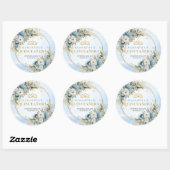 Captivating Dusty Blue Gold Greenery 15th Birthday Ronde Sticker (Vel)