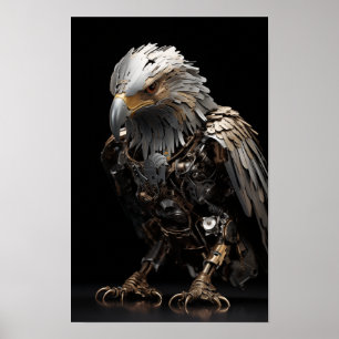 Captivating Eagle Model gemaakt van schroot Poster