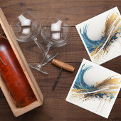 Captiverende Abstracte Feestservetten Blauw Goud Servet