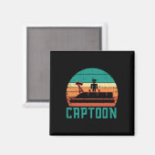 Captoon Boot Zonsondergang Retro Pontoon Kapitein Magneet (Voorkant / Achterkant)