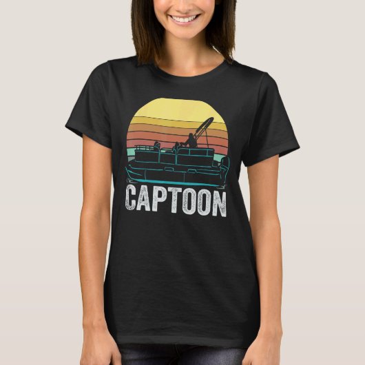 Captoon - Grappige Pontoon Kapitein - Visser Grapp T-shirt (Voorkant)