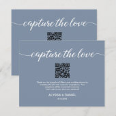 Capture de liefde QR-code trouwfoto deel blauwe Kaart (Voorkant / Achterkant)