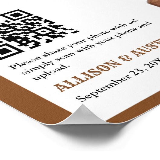 Capture liefde QR code Western cowboylaarzen bruil Poster (Hoek)