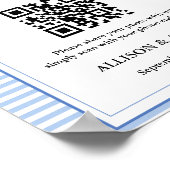 Capture liefde QR codeDusty Blue bruiloft Poster (Hoek)