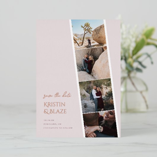 Capture Love Wedding Sla de datum op Folie Uitnodiging (Staand Voorkant)