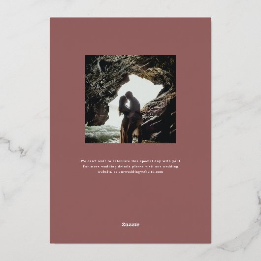 Capture Love Wedding Sla de datum op Folie Uitnodiging (Achterkant)