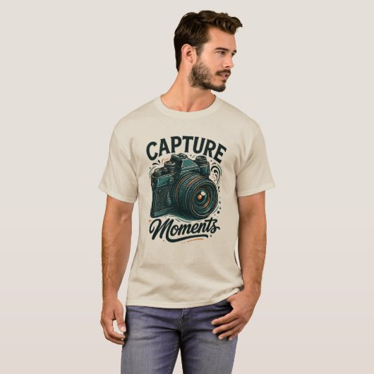 Capture Moments Retro Camera Art T-Shirt (Voorkant volledig)