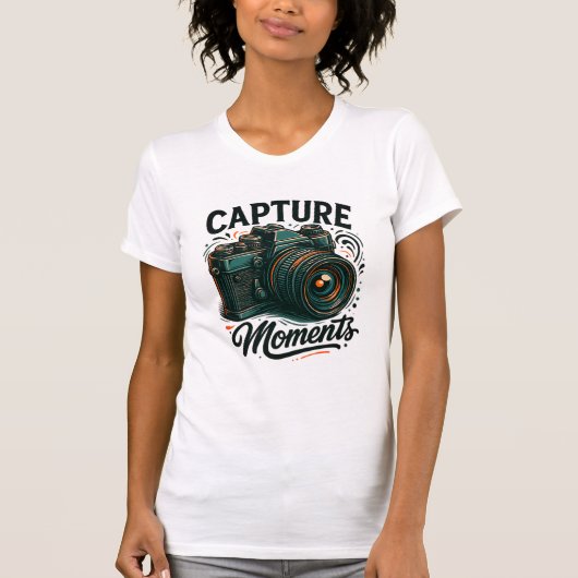Capture Moments Retro Camera Art T-Shirt (Voorkant)