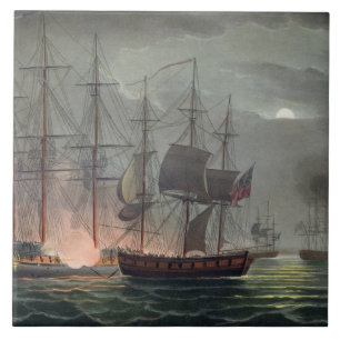 Capture of La Desiree, 7 juli 1800, from 'The Na' Tegeltje