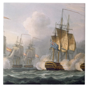 Capture of the Dorothea, 15 juli 1798, gegraveerd Tegeltje