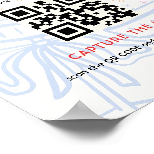 Capture the Coquette Love QR Code Wedding Shower Poster (Hoek)