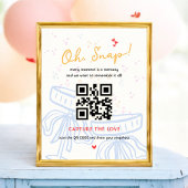 Capture the Coquette Love QR Code Wedding Shower Poster