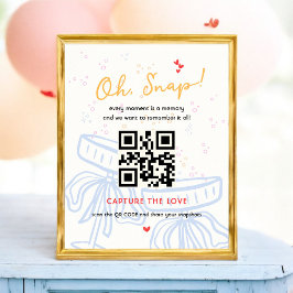 Capture the Coquette Love QR Code Wedding Shower Poster