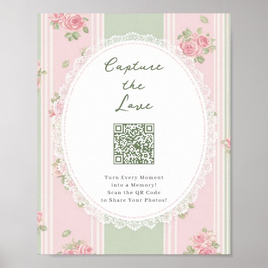 Capture The Love Bridal Shower QR code Poster (Voorkant)