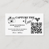 Capture The Love Deel De Liefde QR Code Huwelijk Informatiekaartje (Voorkant)