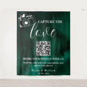 Capture The Love Emerald Green QR Backdrop Wandkleed (Voorkant)
