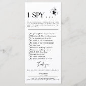Capture The Love Foto I Spy Huwelijk Spel scavenge Menu (Achterkant)
