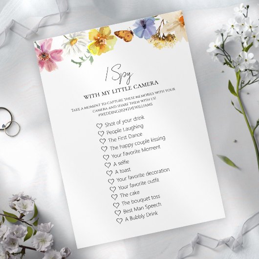Capture The Love I Spy Boho Wedding Game Kaart